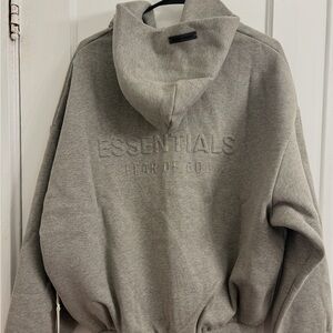 Fear of God Essentials Gray Hoodie Jacket